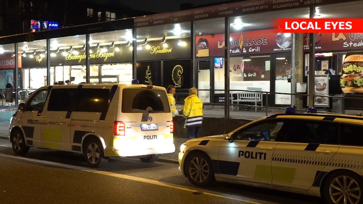 En fodgænger har slået hovedet slemt i forbindelse med en parallelparkering. KLIK FOR FLERE BILLEDER. Foto: Localeyes.dk