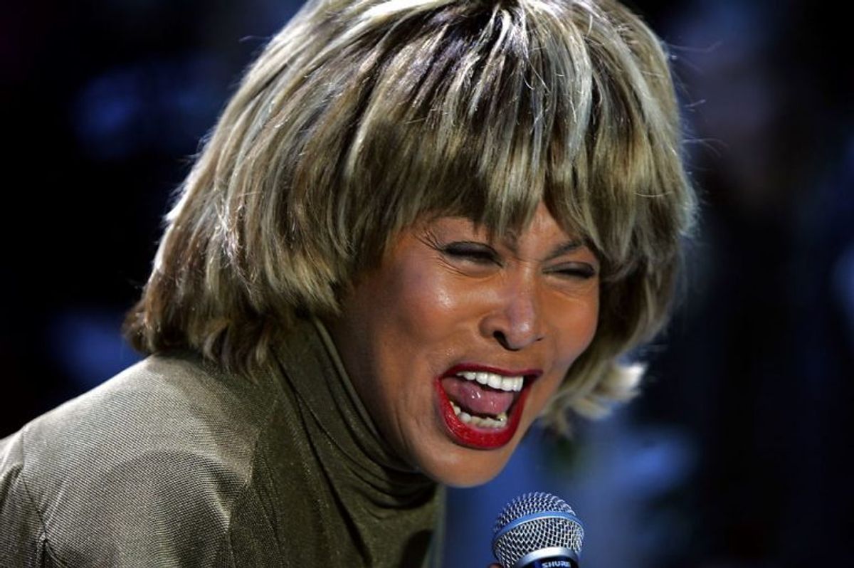 Den amerikanske rock-stjerne, Tina Turner øvede fredag 1. april 2005 i Parken forud for lørdagens store H.C. Andersen show,’Once upon a time’.