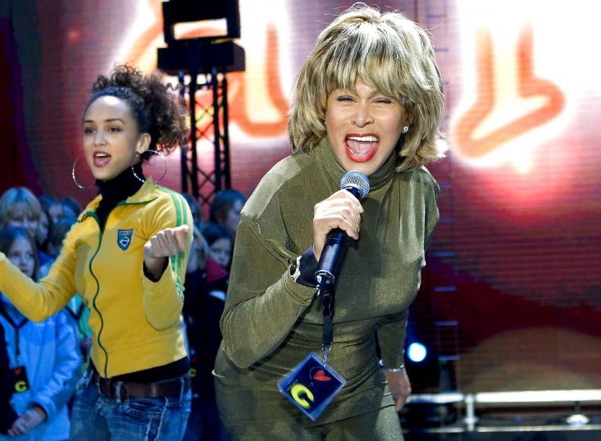 Den amerikanske rock-stjerne, Tina Turner øvede fredag 1. april 2005 i Parken forud for lørdagens store H.C. Andersen show,’Once upon a time’.