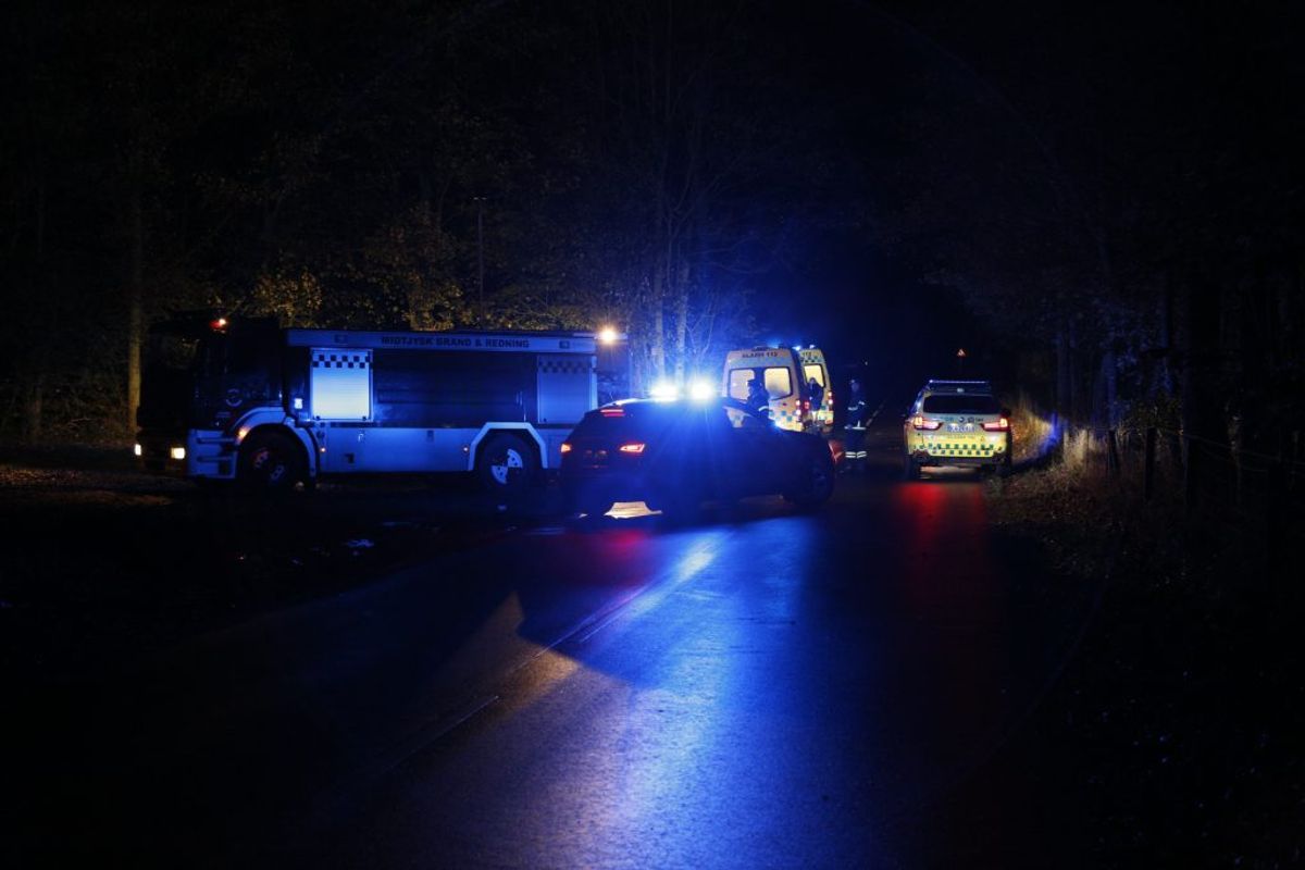Manden påkørte et træ. KLIK FOR FLERE BILLEDER. Foto: Presse-fotos.dk