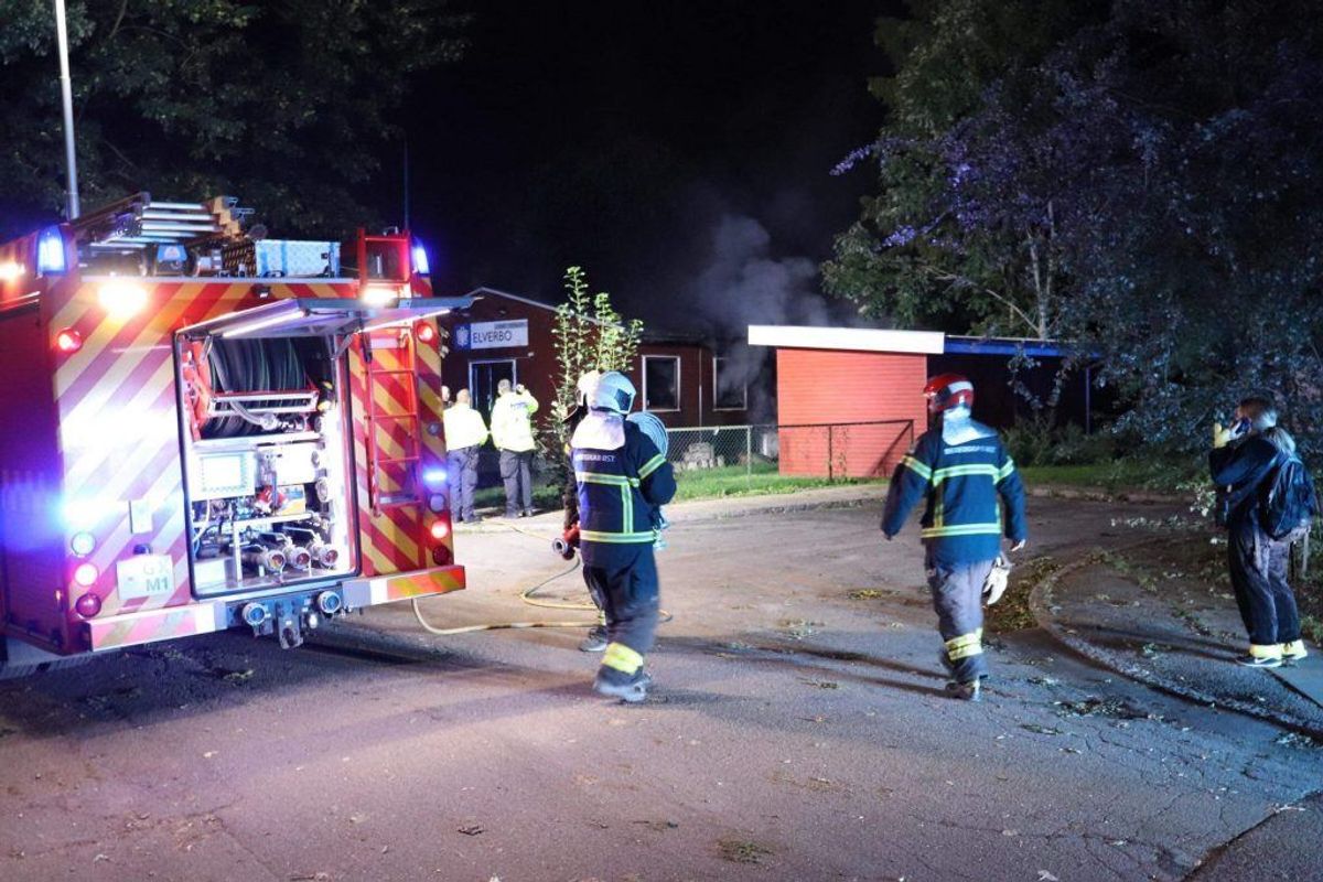 Hos politiet er man ret sikre på, at branden er påsat. Foto: Presse-fotos.dk KLIK for mere