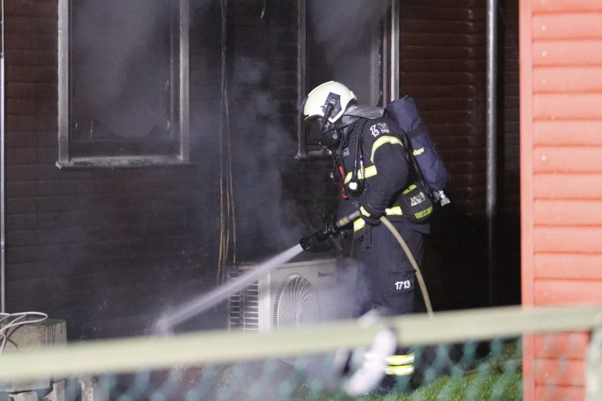 Hos politiet er man ret sikre på, at branden er påsat. Foto: Presse-fotos.dk KLIK for mere