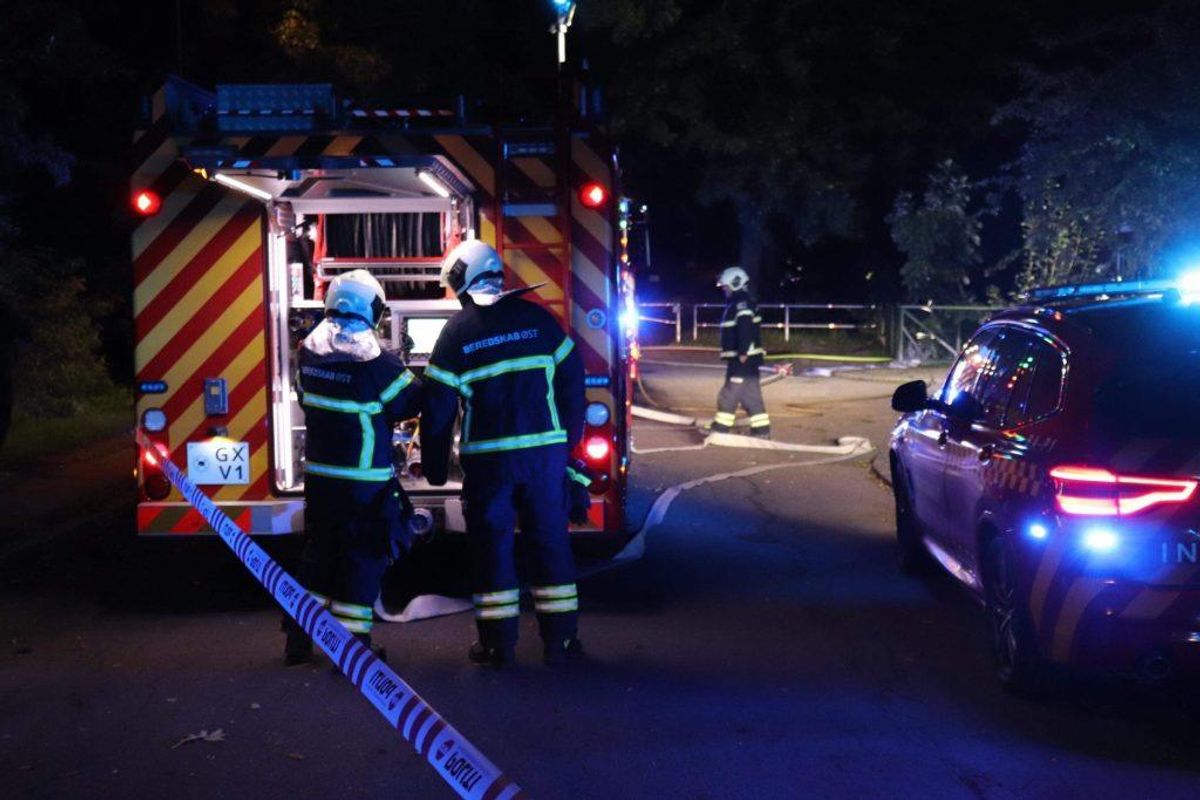 Hos politiet er man ret sikre på, at branden er påsat. Foto: Presse-fotos.dk KLIK for mere