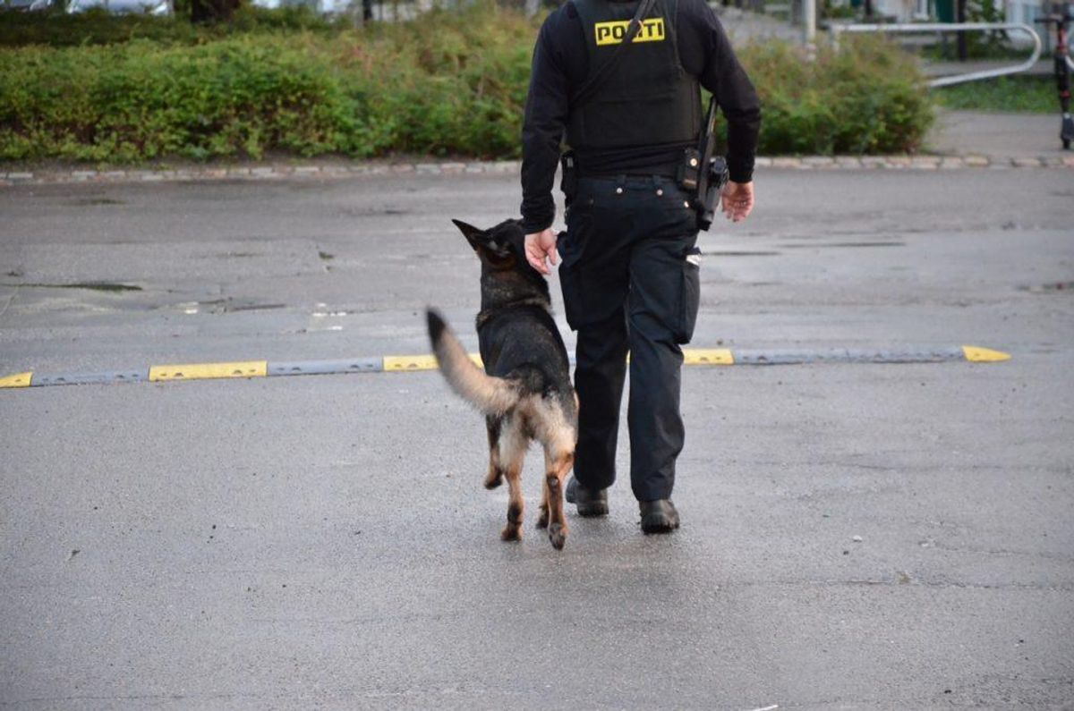 Politiet er massivt til stede og flere veje er spærret af. KLIK for flere billeder. Foto: Presse-fotos.dk.