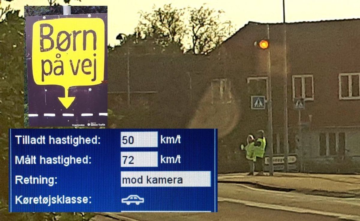 Politiet var på plads til fartkontrol. Foto: Syd- og Sønderjyllands Politi
