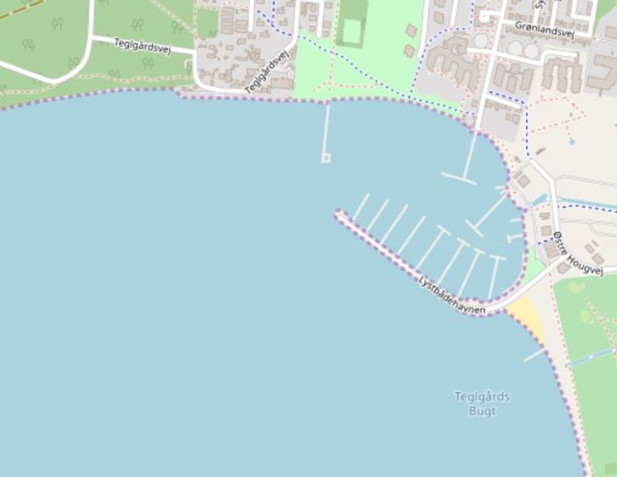Middelfart: Stranden ved Middelfart Marina
Foto: Openstreetmaps-bidragsydere.