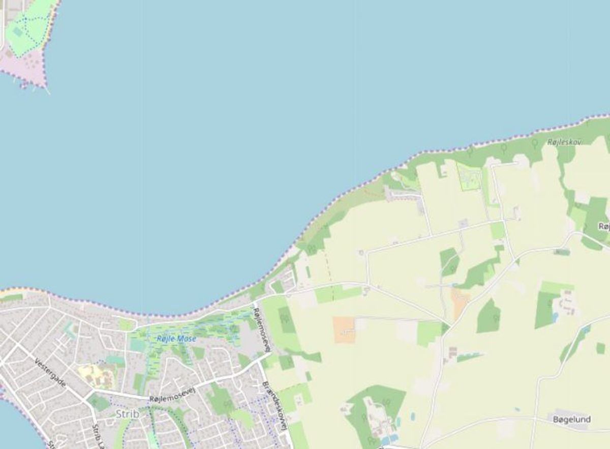 Middelfart: Strib Nordstrand
Foto: Openstreetmaps-bidragsydere.