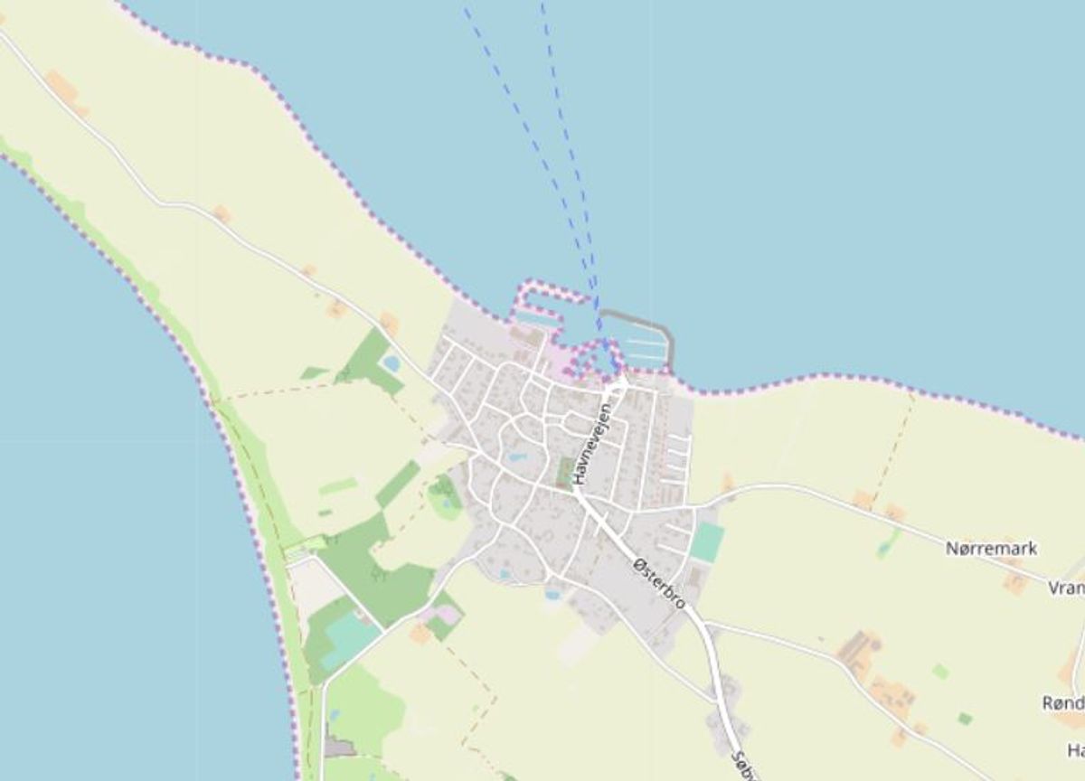 Ærø: Søby Strand Foto: Openstreetmaps-bidragsydere.