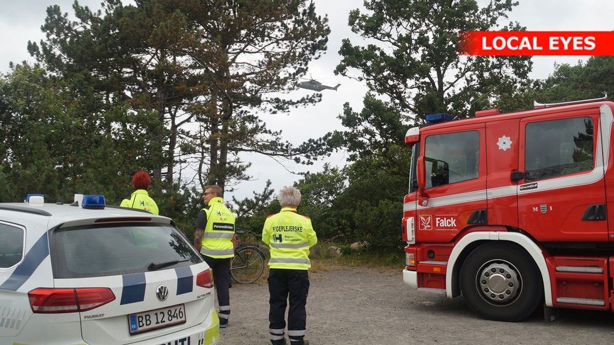 Sådan så der ud mandag på Bornholm. Det lykkedes ikke at finde svømmeren. Han blev fundet død tirsdag. KLIK for flere billeder – og lær, hvordan DU undgår hestehuller. Foto: Local Eyes.