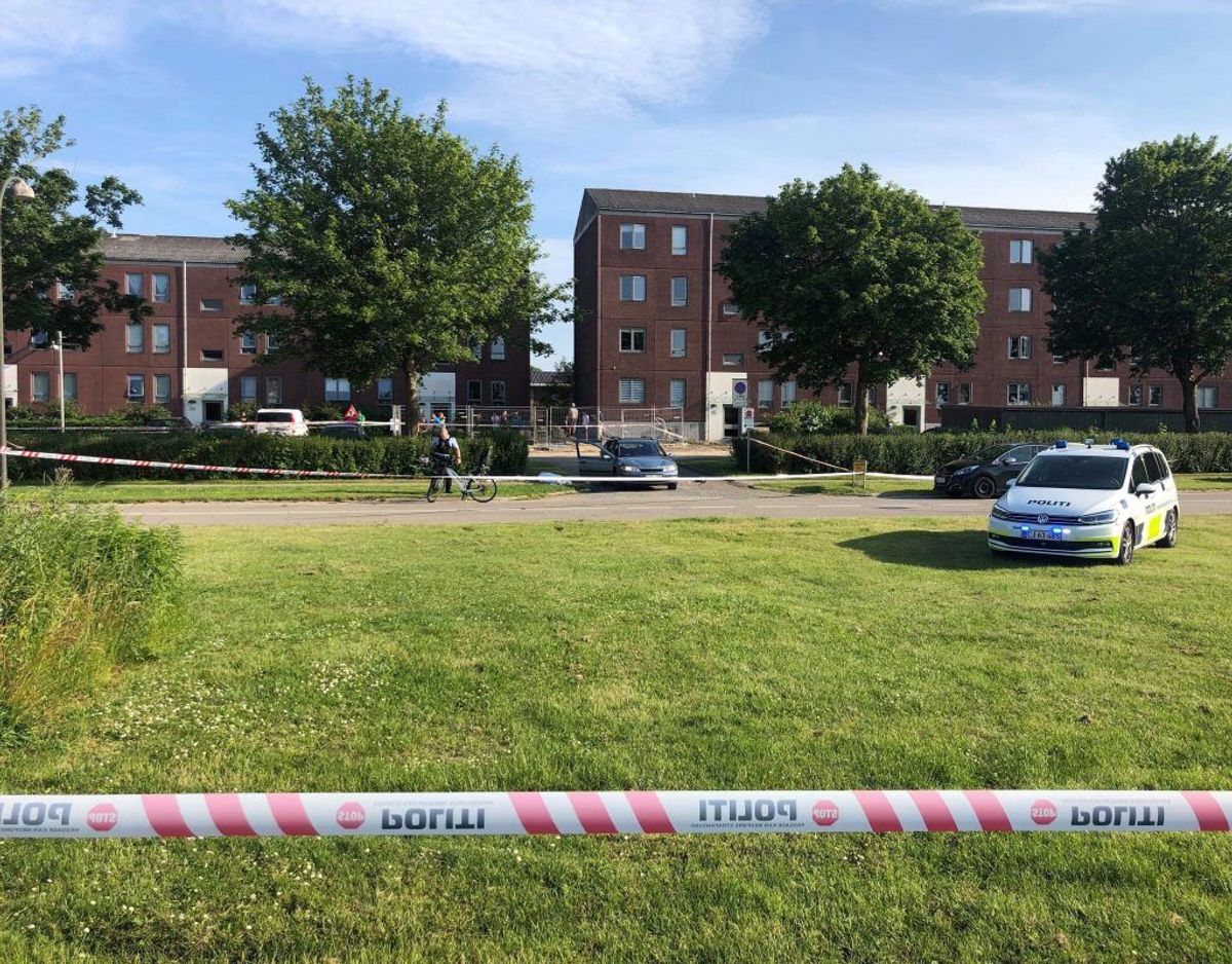Politiet rykkede ud tirsdag den 25. juni om aftenen. Foto: Presse-fotos.dk.