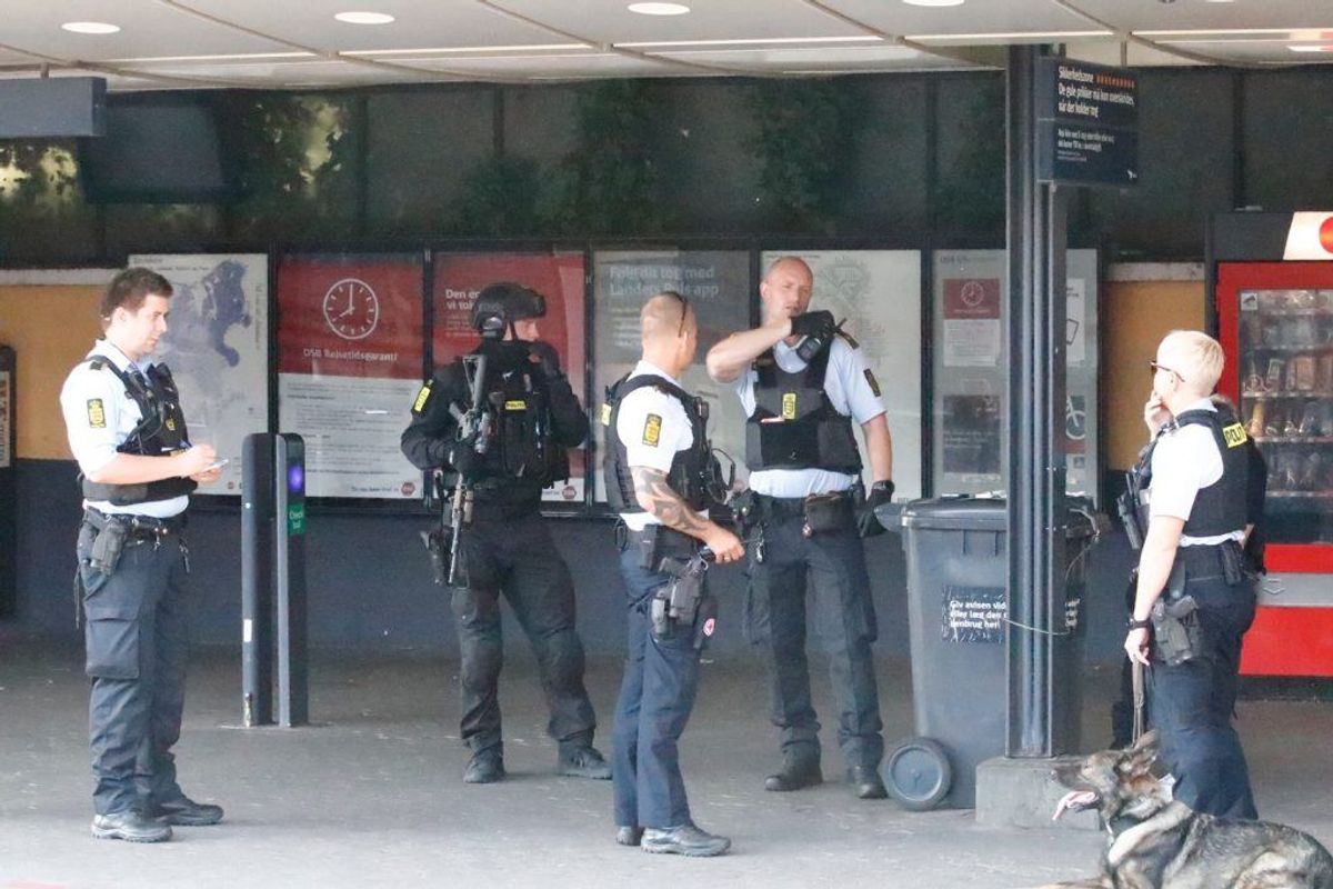 Politiet satte massivt ind. KLIK VIDERE FOR FLERE BILLEDER. Foto: Presse-fotos.dk