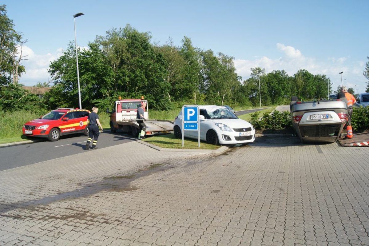 Episoden er fundet sted på parkeringspladsen ved sygehuset i Aabenraa. Foto: Presse-fotos.dk