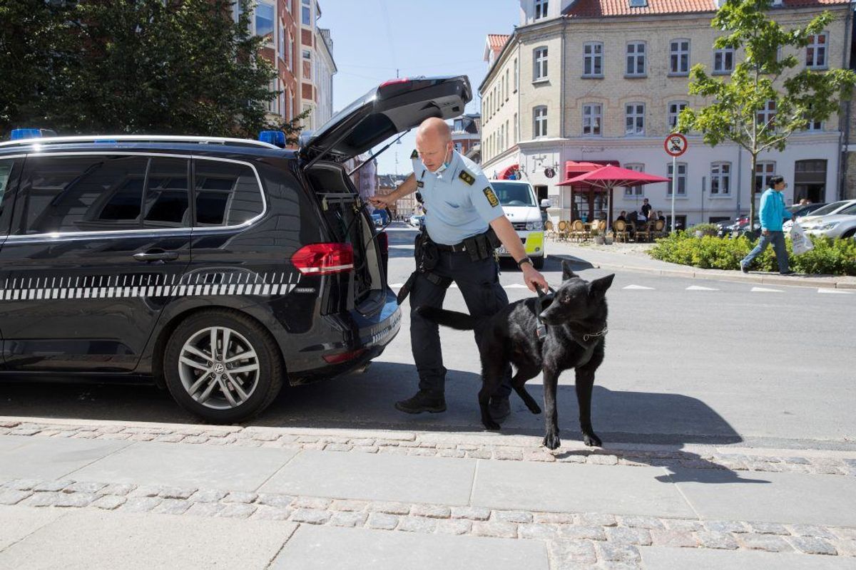 Politiet var massivt til stede som følge af knivstikkeriet. KLIK VIDERE FOR FLERE BILLEDER. Foto: Rasmus Skaftved