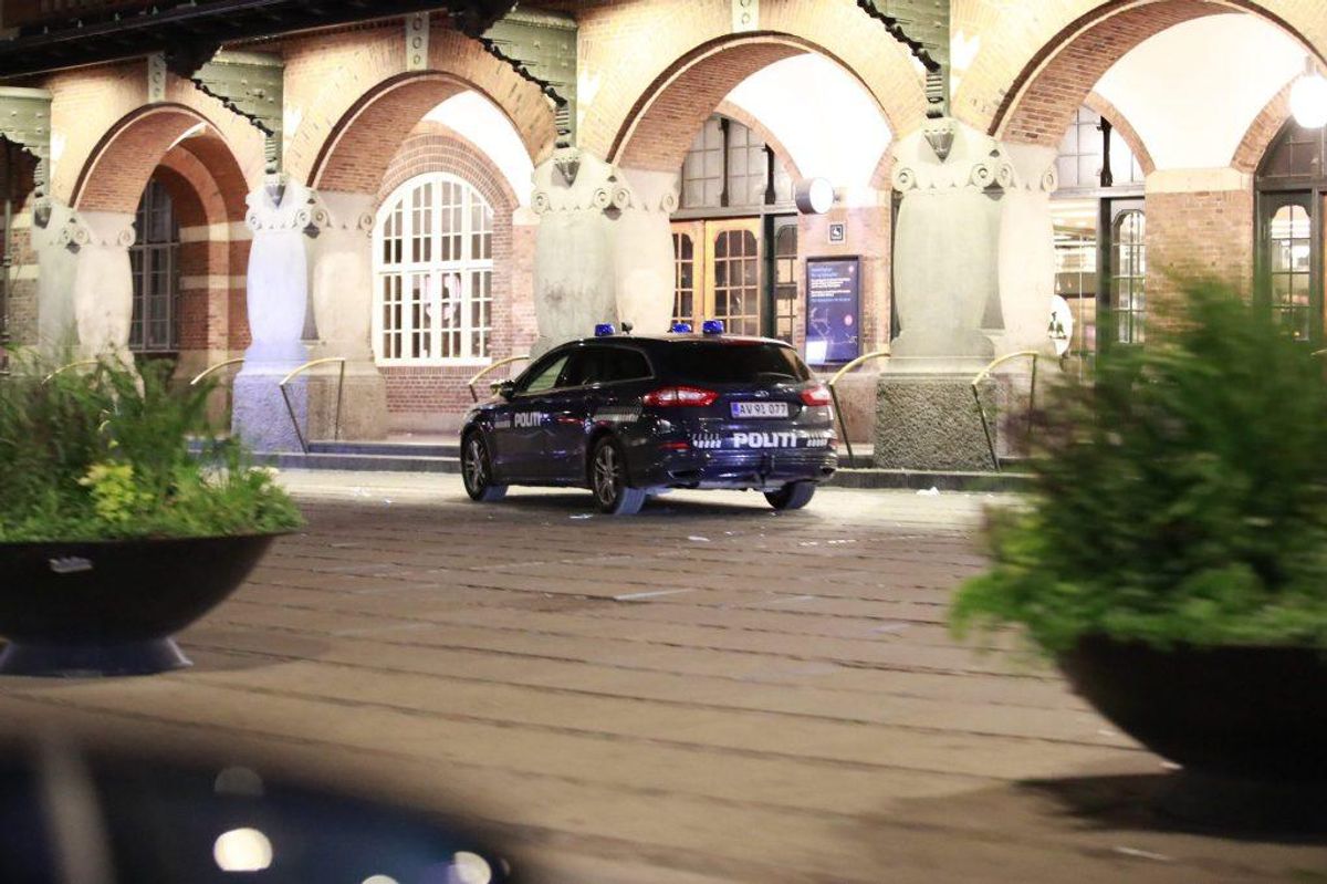 Natten til torsdag anholdt betjente fra Københavns Politi tre personer på sporene omkring Hovedbanegården. KLIK for flere billeder. Foto: Presse-fotos.dk.