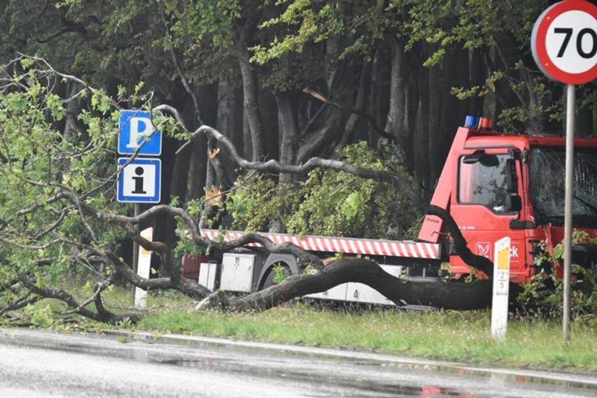 En fører af en Falckbil er i kritisk tilstand efter en ulykke ved Holstebro. KLIK for flere billeder. Foto: Presse-fotos.