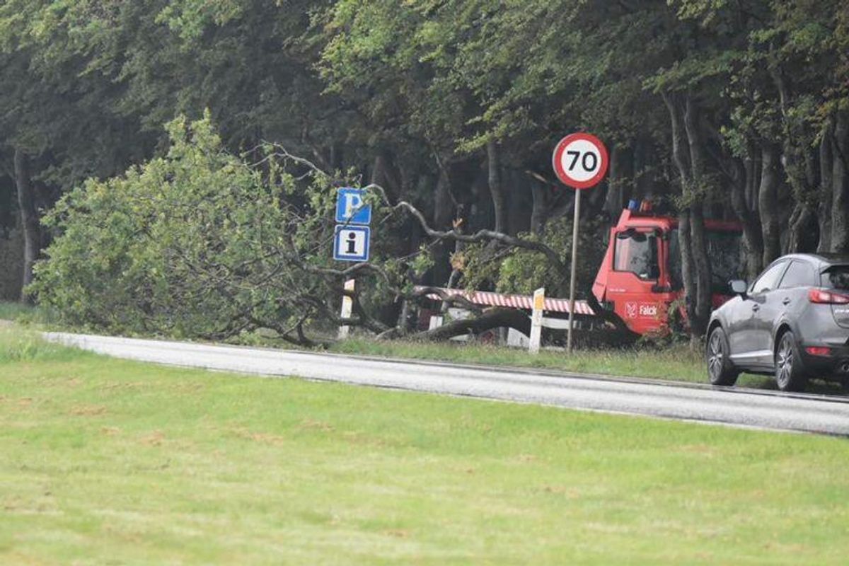 En fører af en Falckbil er i kritisk tilstand efter en ulykke ved Holstebro. KLIK for flere billeder. Foto: Presse-fotos.