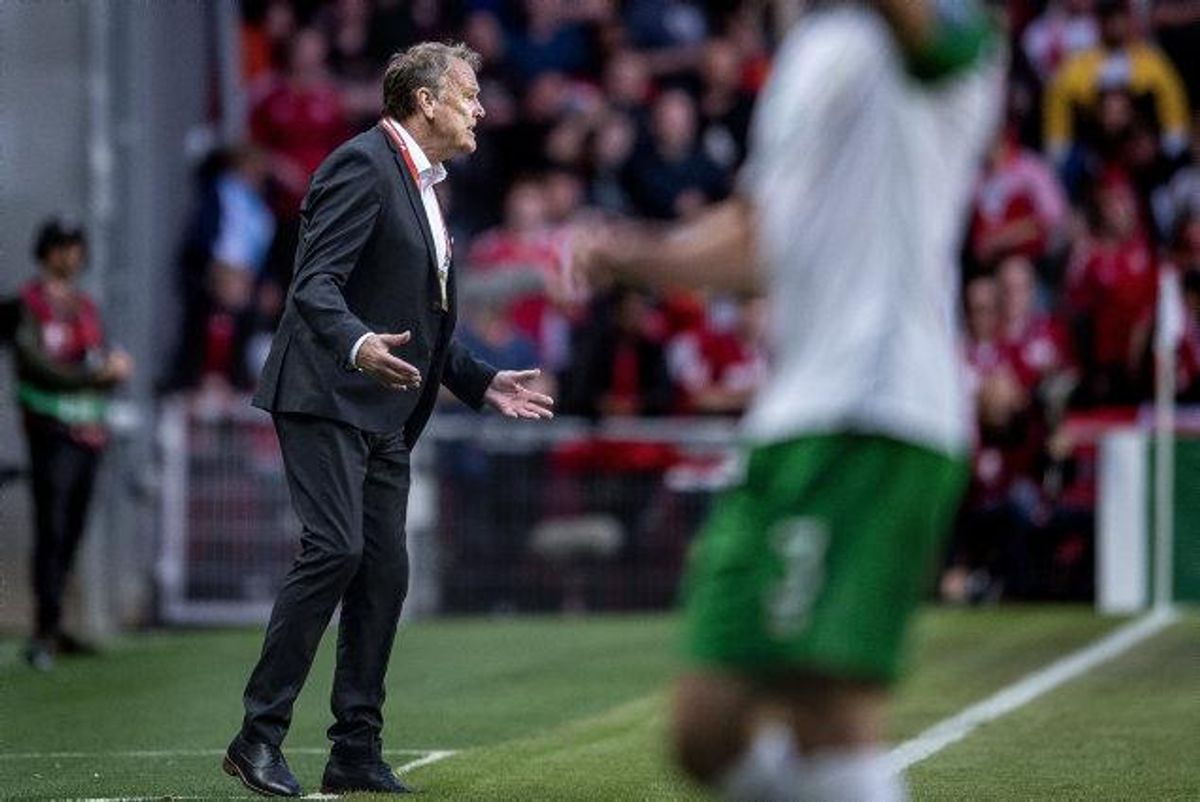 Landstræner Åge Hareide forventer, at kampbilledet mod Irland bliver gentaget mandag, når Georgien besøger Parken. Foto: Liselotte Sabroe/Scanpix