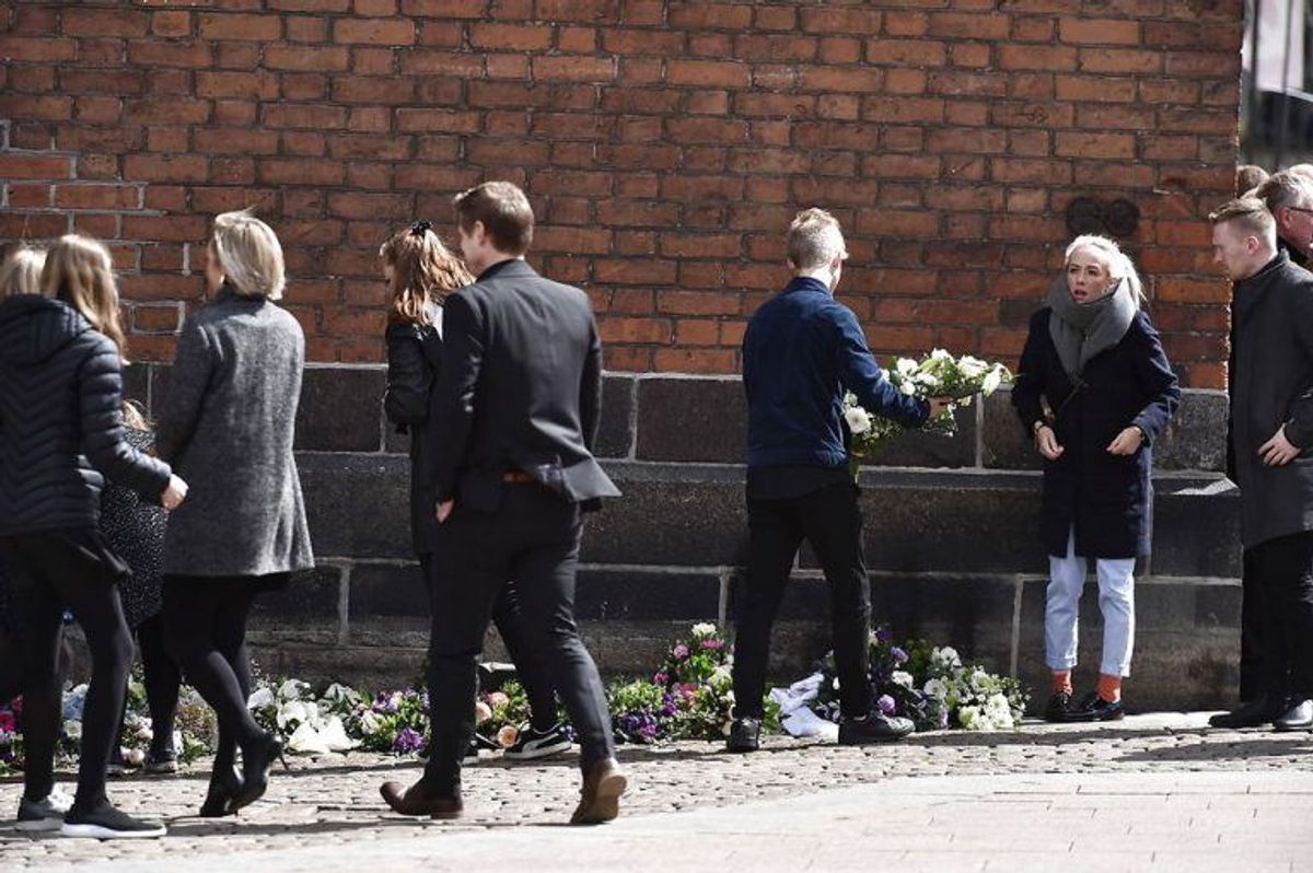 Begravelsen af de tre danske ofre for terrorangrebet i Sri Lanka fra Aarhus Domkirke i Aarhus, lørdag den 4. maj 2019.De tre omkomne var børn af Anne og Anders Holch Povlsen. Begravelsen sker fra Aarhus Domkirke med deltagelse af Kronprinsfamilien og Statsministeren.. (Foto: Mads Claus Rasmussen/Ritzau Scanpix)