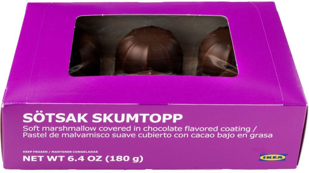 Problem: Flødeboller uden allergen mærkning af mælk
Hvilke fødevarer:
SÖTSAK SKUMTOPP (se billede)
Artikel nummer: 002.290.26
Produktionsdato: fra 12-01-2019 til 18-02-2019
Best før: fra 12-03-2019 til 18-04-2019
Lot nr. 100000055
Nettoindhold: 180g
Solgt hvor:
IKEA i hele landet
(Foto: Fødevarestyrelsen)