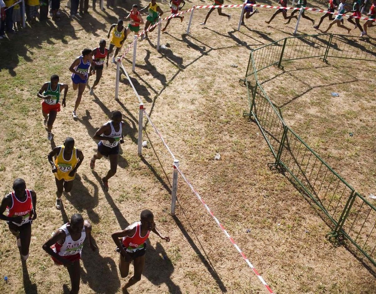 VM i Cross Country er verdensmesterskabet i forskellige løb i forskelligt terræn. Her er et billede fra VM i 2007, Mombasa. Foto: Scanpix