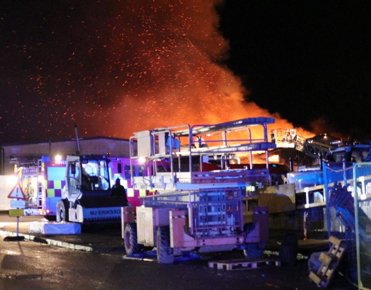 Ingen mennesker var i fare, eller kom noget til, i forbindelse med branden. Foto: Pressefotos.dk.