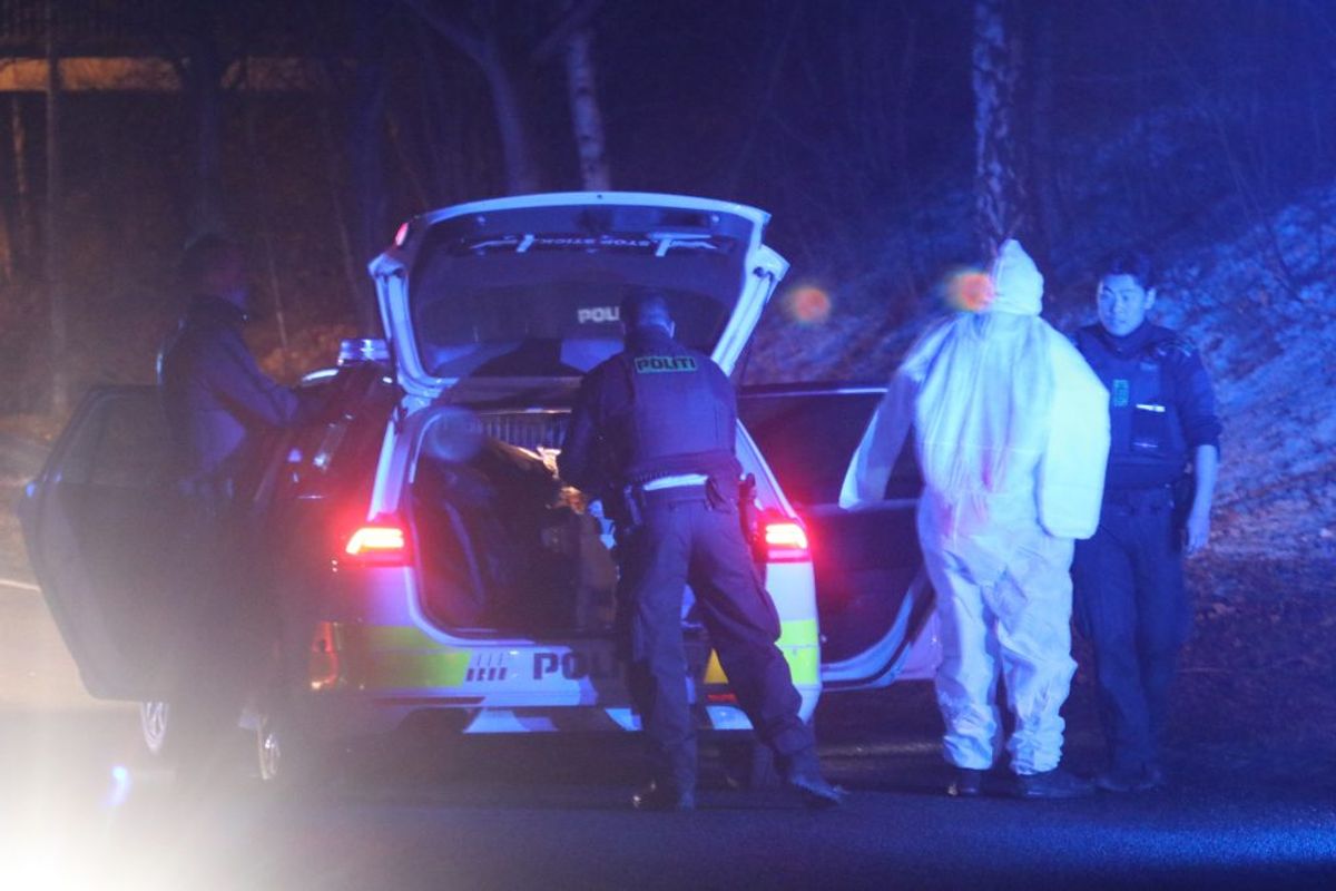 Tre personer blev tirsdag aften stukket ned i Humlebæk Center. KLIK for flere billeder. Foto: Presse-fotos.dk.