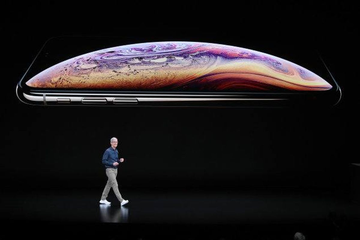Apples øverste direktør, Tim Cook, præsenterede onsdag de nye iPhones i Apples hovedkontor i Cupertino, Californien. KLIK og se flere nyheder – og den svindelmail, der ser ud til at komme fra Apple. Foto: Justin Sullivan/AFP