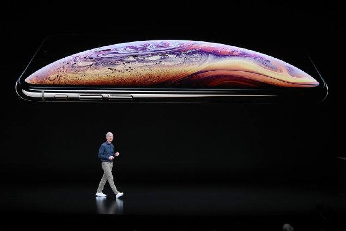 Apples øverste direktør, Tim Cook, præsenterede onsdag de nye iPhones i Apples hovedkontor i Cupertino, Californien. KLIK og se flere nyheder – og den svindelmail, der ser ud til at komme fra Apple. Foto: Justin Sullivan/AFP