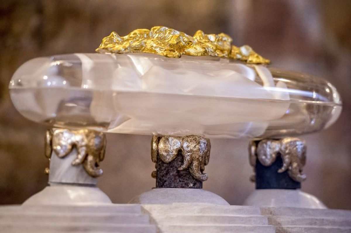 Roskilde Domkirke tirsdag den 20. marts 2018.De sidste dele af glassarkofagen, hvorunder dronning Margrethe skal ligge efter sin død, er blevet leveret. Det skriver BT. KLIK for flere billeder. (Foto: Mads Claus Rasmussen/Ritzau Scanpix)