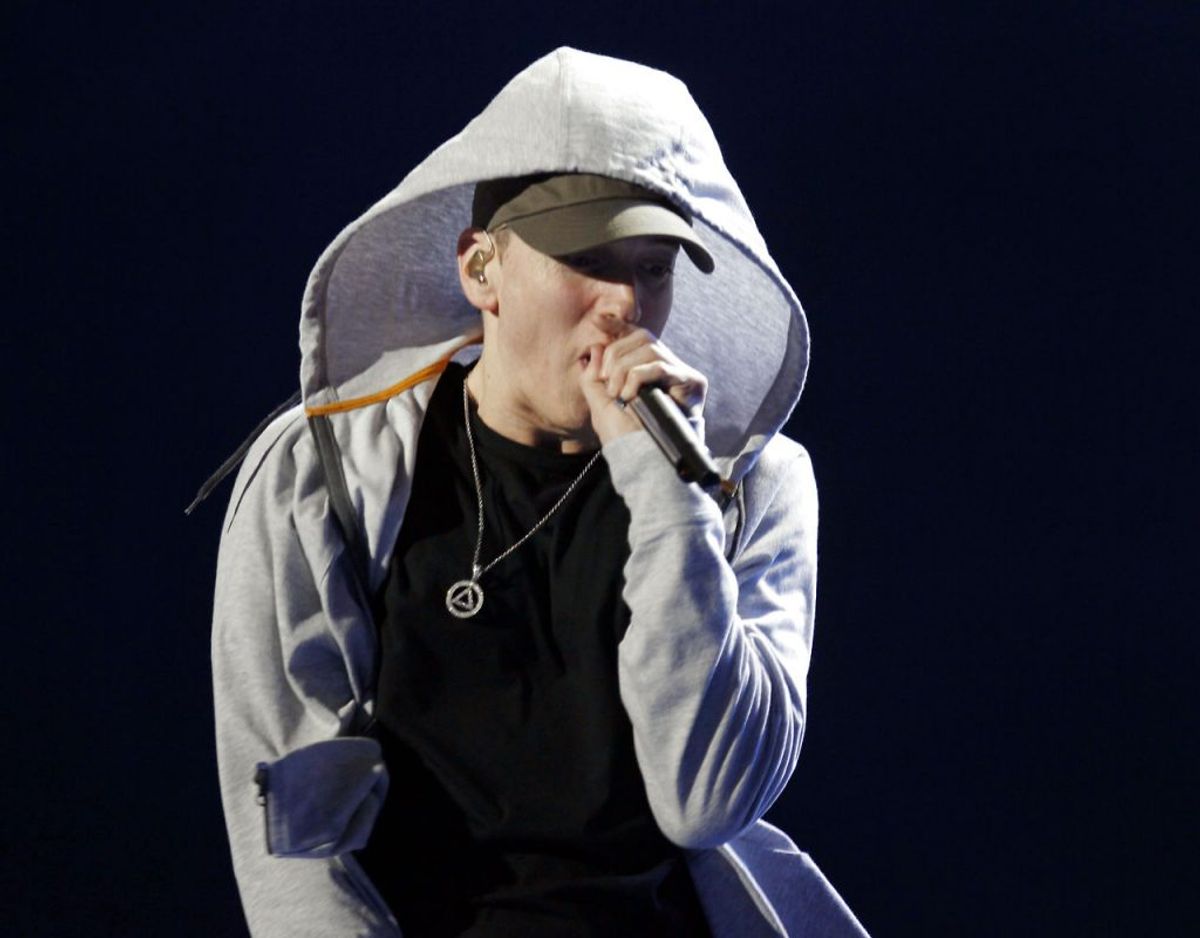 Eminem udgav også en EP i 1997. Den hedder Slim Shady EP, og ifølge Brian Olsson er udgivelsen i dag 5000 kroner værd, blandt andet fordi den ikke blev trykt i mere end 500 eksemplarer. Foto: Scanpix/Jumana ElHeloueh