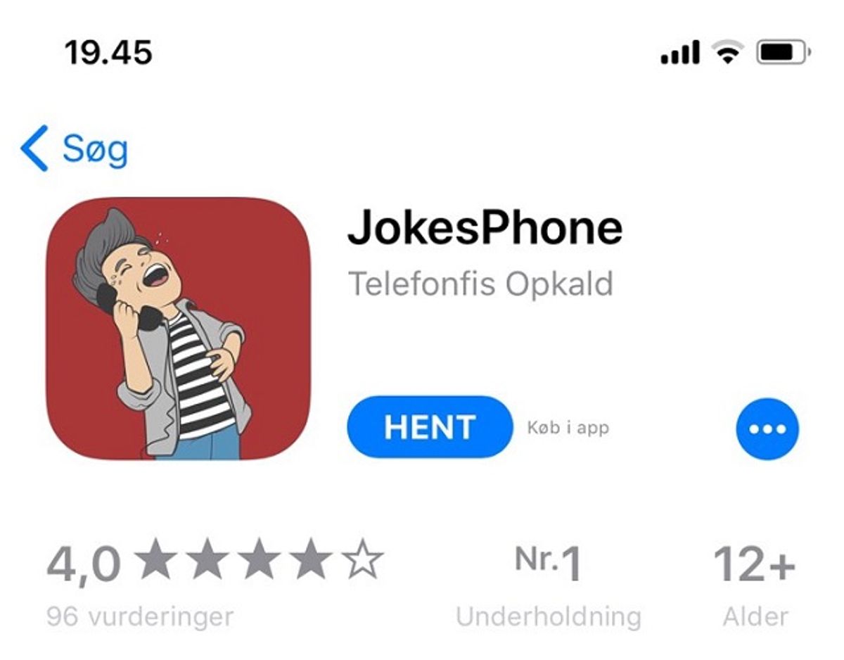Sådan ser app’en ud. Foto: Screenshot Jørgen Rosengren.