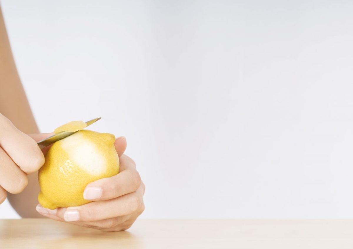 En usprøjtet citron.