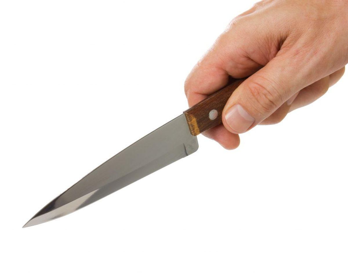 Spor nummer 8 – Kniven: I posen med tøj lå også en kniv. Kniven på dette billede er et modelfoto.