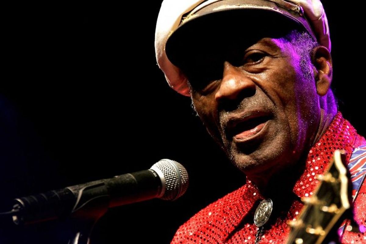 Den legendariske musiker og pioner inden for rock ‘n roll Chuck Berry blev fundet død i sit hjem den 18. marts. Han blev 90 år. Foto: DESIREE MARTIN/Scanpix (Arkivfoto)