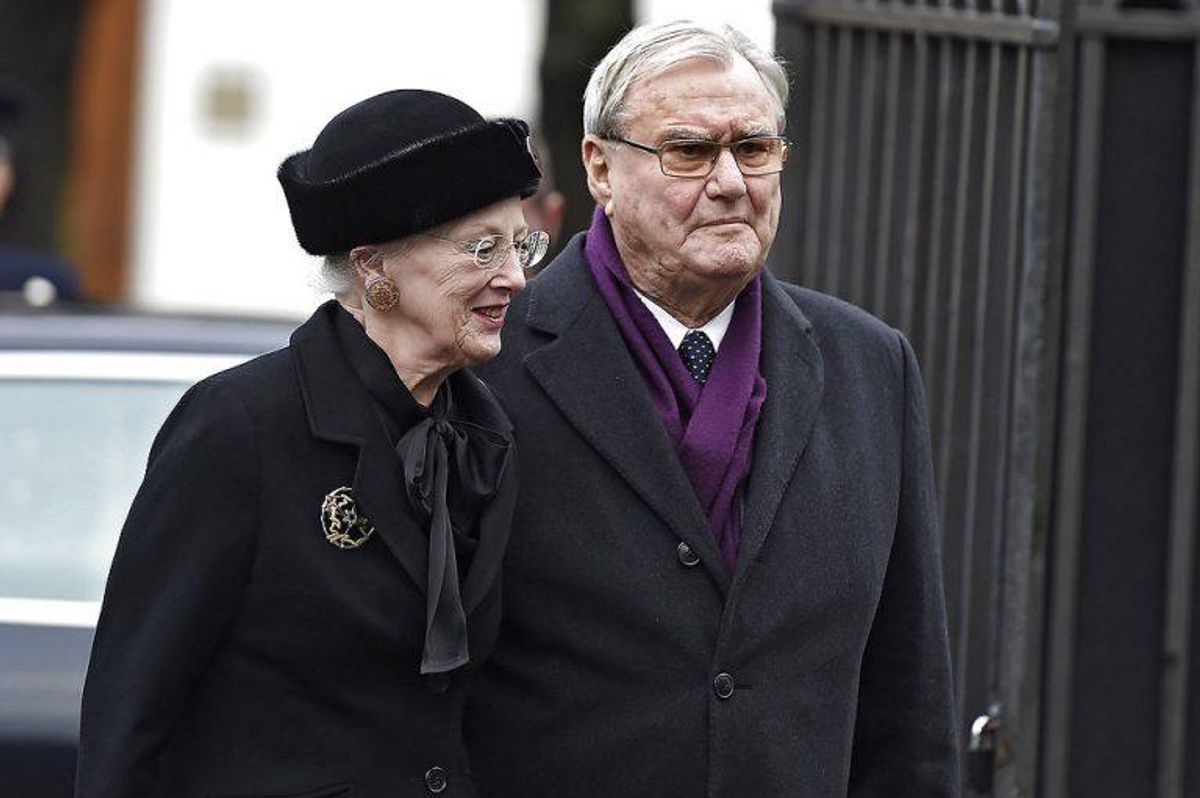 Dronning Margrethe og prins Henrik deltager i bisættelsen. Foto: Liselotte Sabroe/Scanpix (Arkivfoto)