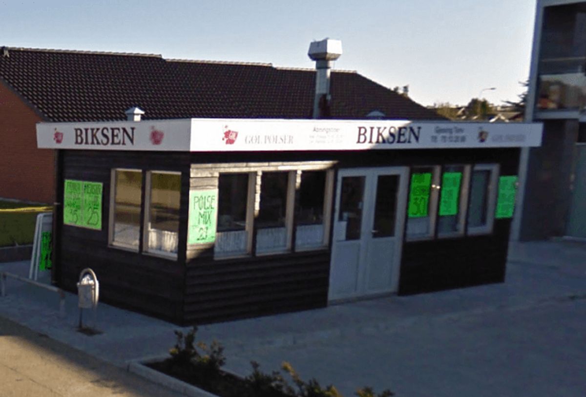 Biksen i Esbjerg har igen fået en sur smiley. Foto: Google Street View.