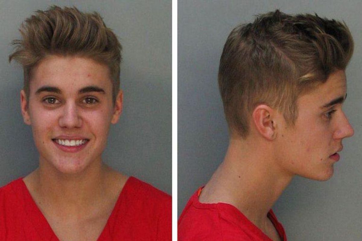 Superstjernen Justin Biebeer har været arresteret flere gange i 2014 bl.a. for hasaderet kørsel, at modsætte sig anholdelse og at bruge et udgyldigt kørekort.
Foto: Miami-Dade Corrections and Rehabilitation Department / SCANPIX