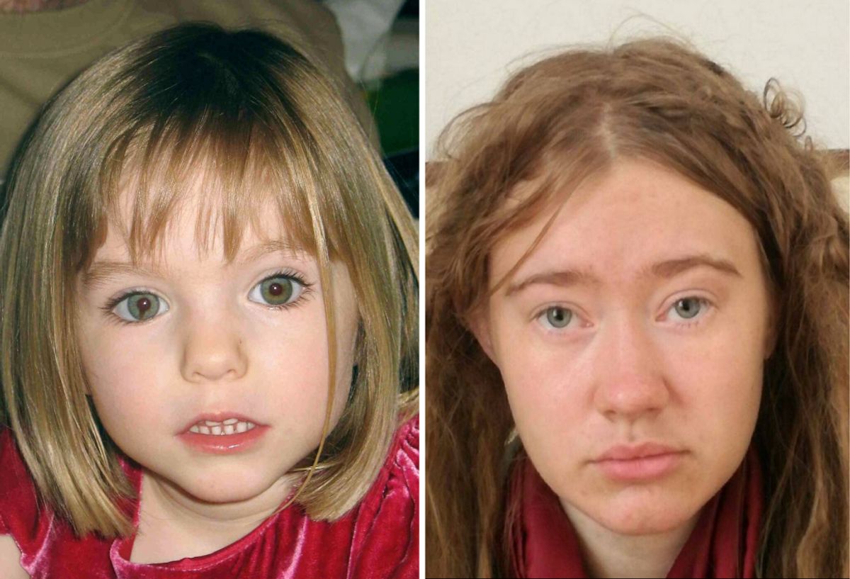 Kan du se lighederne? Det italienske politi skulle eftersigende have bekræftet, at den ukendte kvinde har et mærke på hendes pupil som Madeleine, men det kan ikke ses på billederne.
Foto: Missing Persons of America / David Moir / SCANPIX