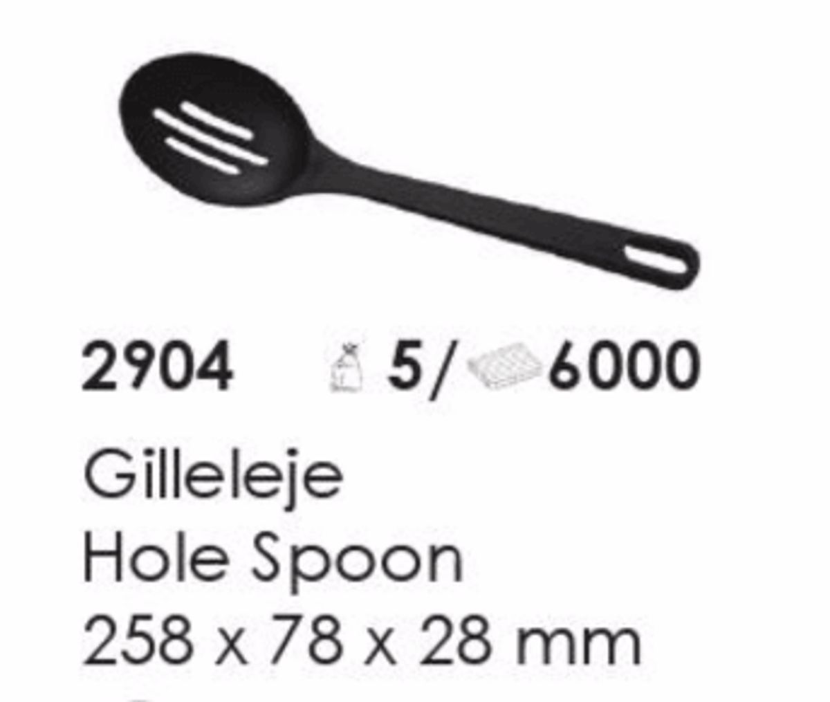 Gilleleje Hole Spoon, artikel nr. 2904 (Hulske) Foto: Screenshot fra katalog fra Plast Team A/S.