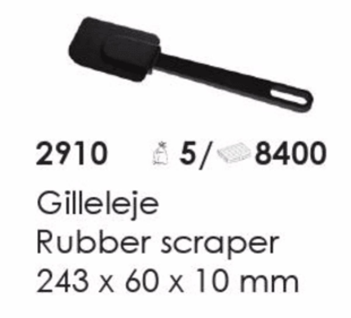 Gilleleje Rubber Scraper, artikel nr. 2910 (Gummi skraber) Foto: Screenshot fra katalog fra Plast Team A/S.
