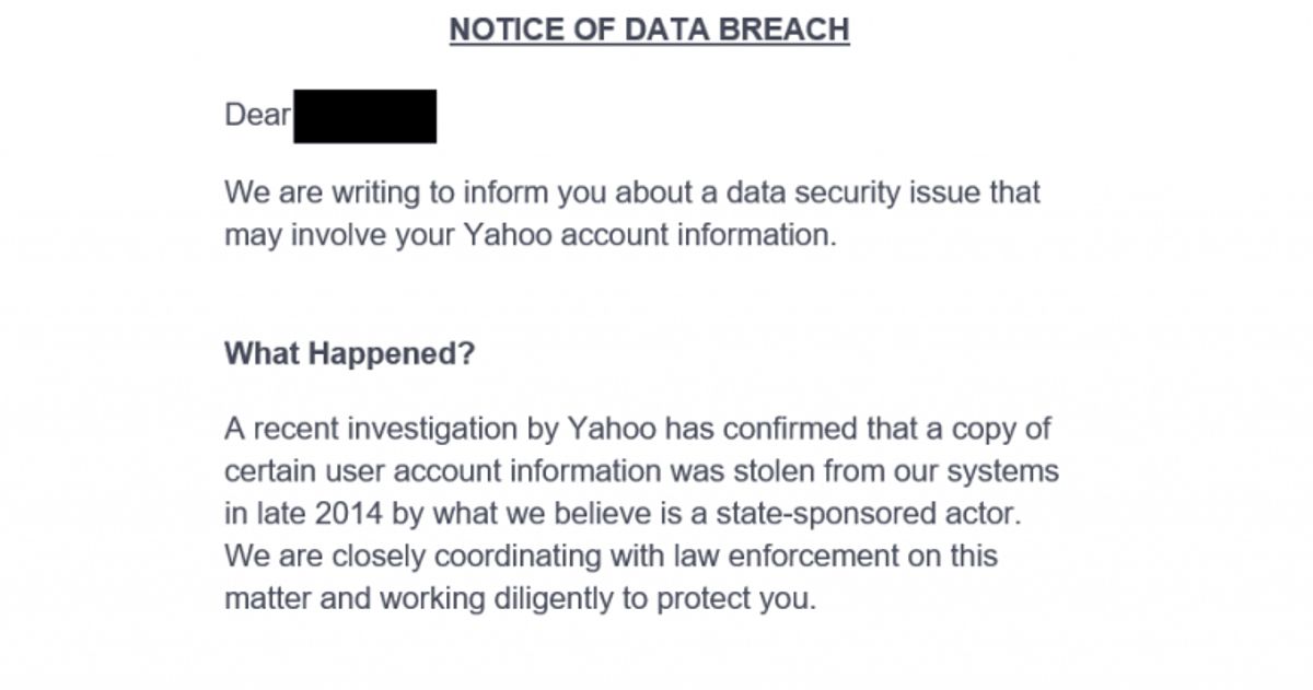 Notifikation om databrud. På normalt sprog: Et hack.
Foto: Screenshot af mail