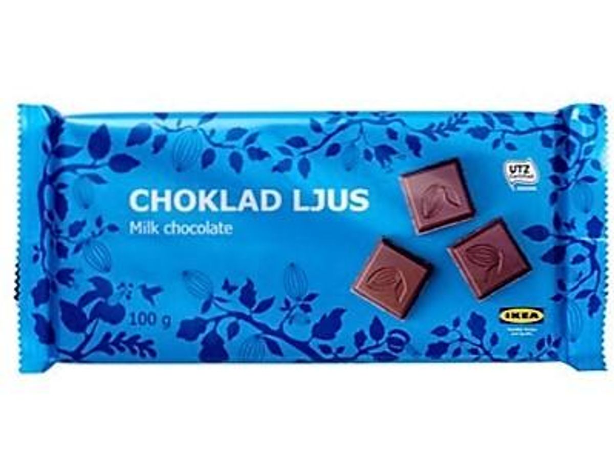 Ikea tilbagekalder denne chokolade. Solgt i Danmark. Foto: Ikea.