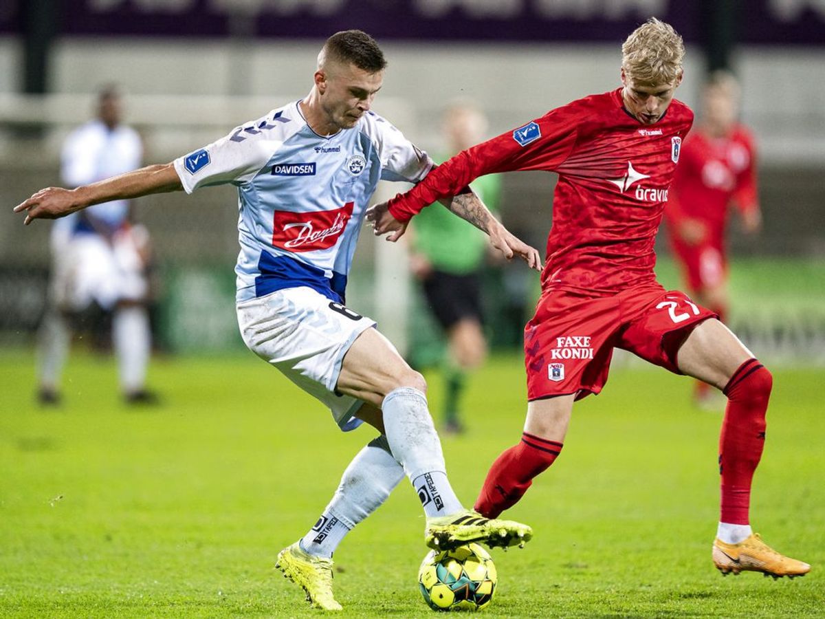 Philipp Schmiedl er ude af den kommende kamp mod Vejle. Foto: Claus Fisker/Ritzau Scanpix)