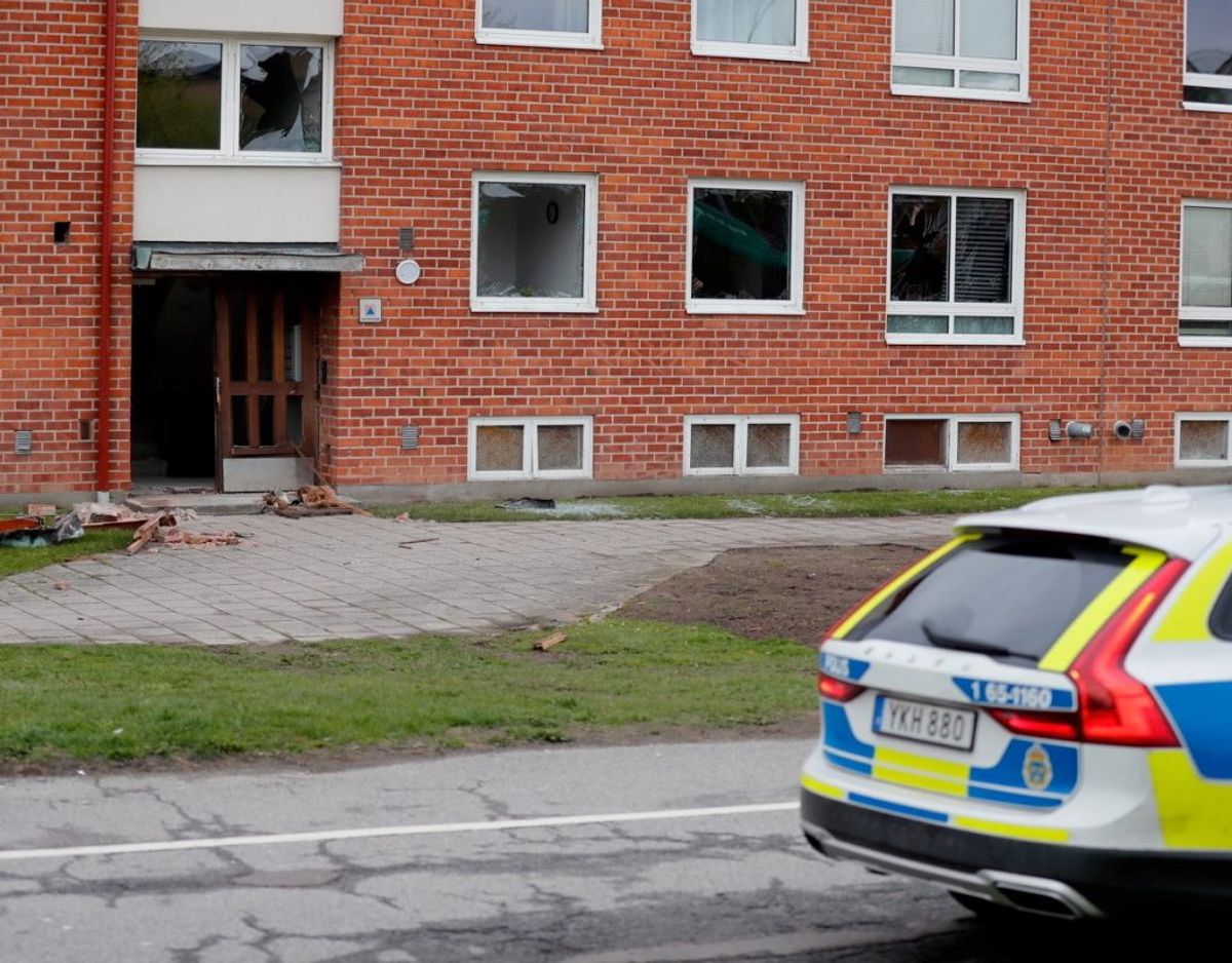 To af eksplosionerne ramte boligblokke. Foto: Presse-fotos.dk.