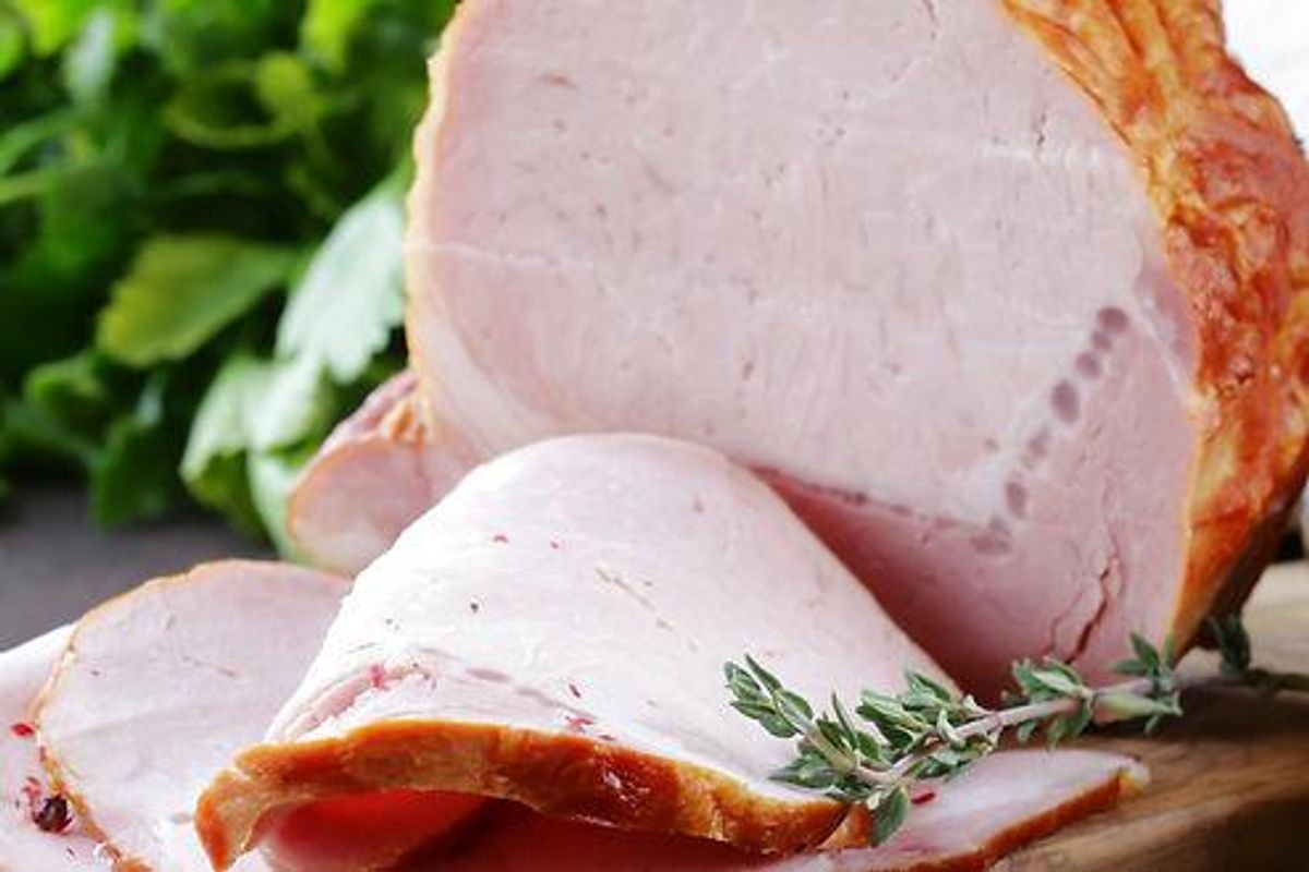 Vilstrupgård Skinkeculotte er blevet trukket tilbage, fordi der er fundet salmonella i kødet. På næste bilelde, kan du se, hvordan etiketten på kødet ser ud. Foto: Scanpix