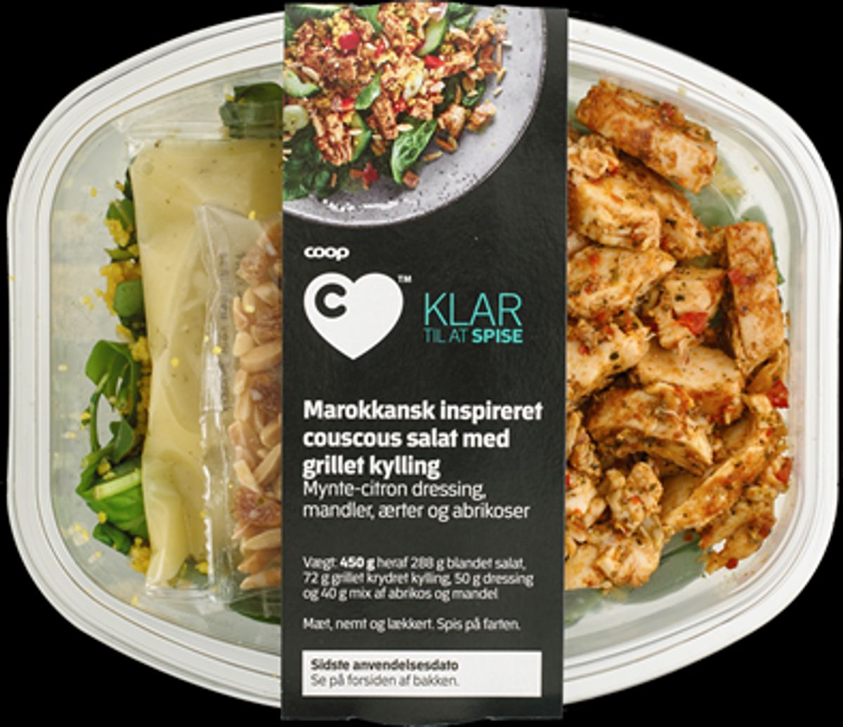 Det er denne salat med dressing, der trækkes tilbage. Pressefoto.