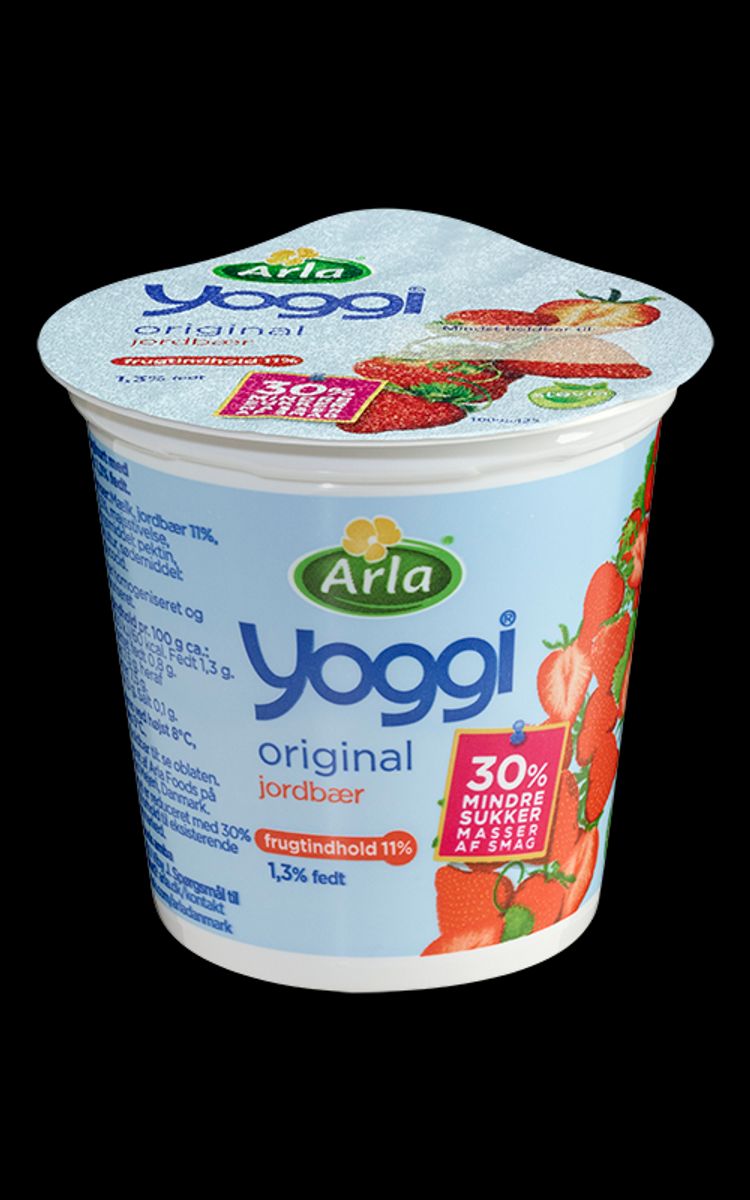 Denne yoghurt skal du også holde dig fra: Yoggi 150 g jordbær – holdbarhedsdato MHT 28/2-2016. Foto: Arla.