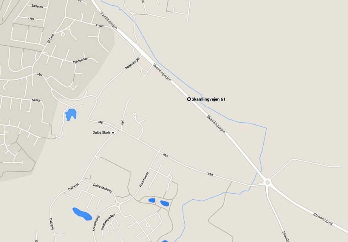 Voldtægten skete på Skamlingvejen mellem Rebæk og rundkørslen mod Agtrup. Foto: Google Maps.