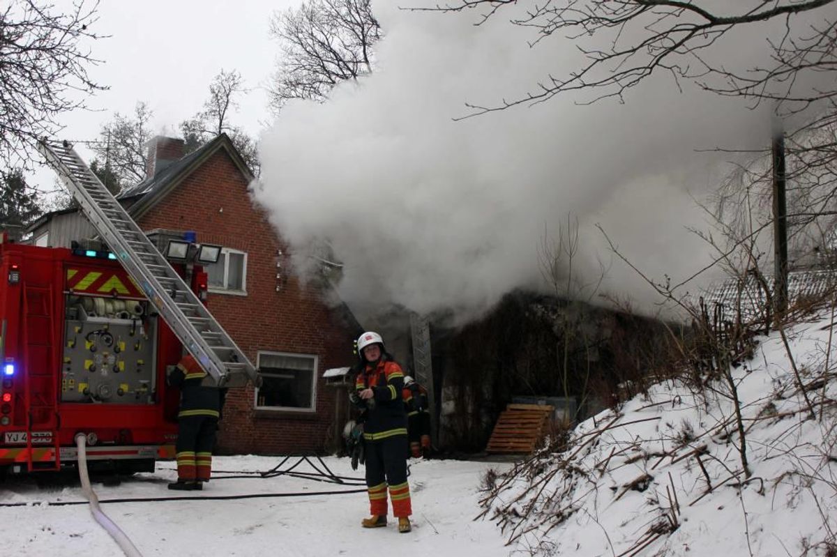 Her ses branden på Stallerup Sø. Foto: Elo Christoffersen.