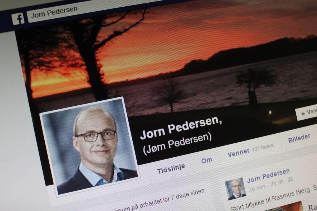 Her ses Jørn Pedersens Facebook-side og som du kan se, hedder han nu Jorn Pedersen. Foto: Elo Christoffersen.